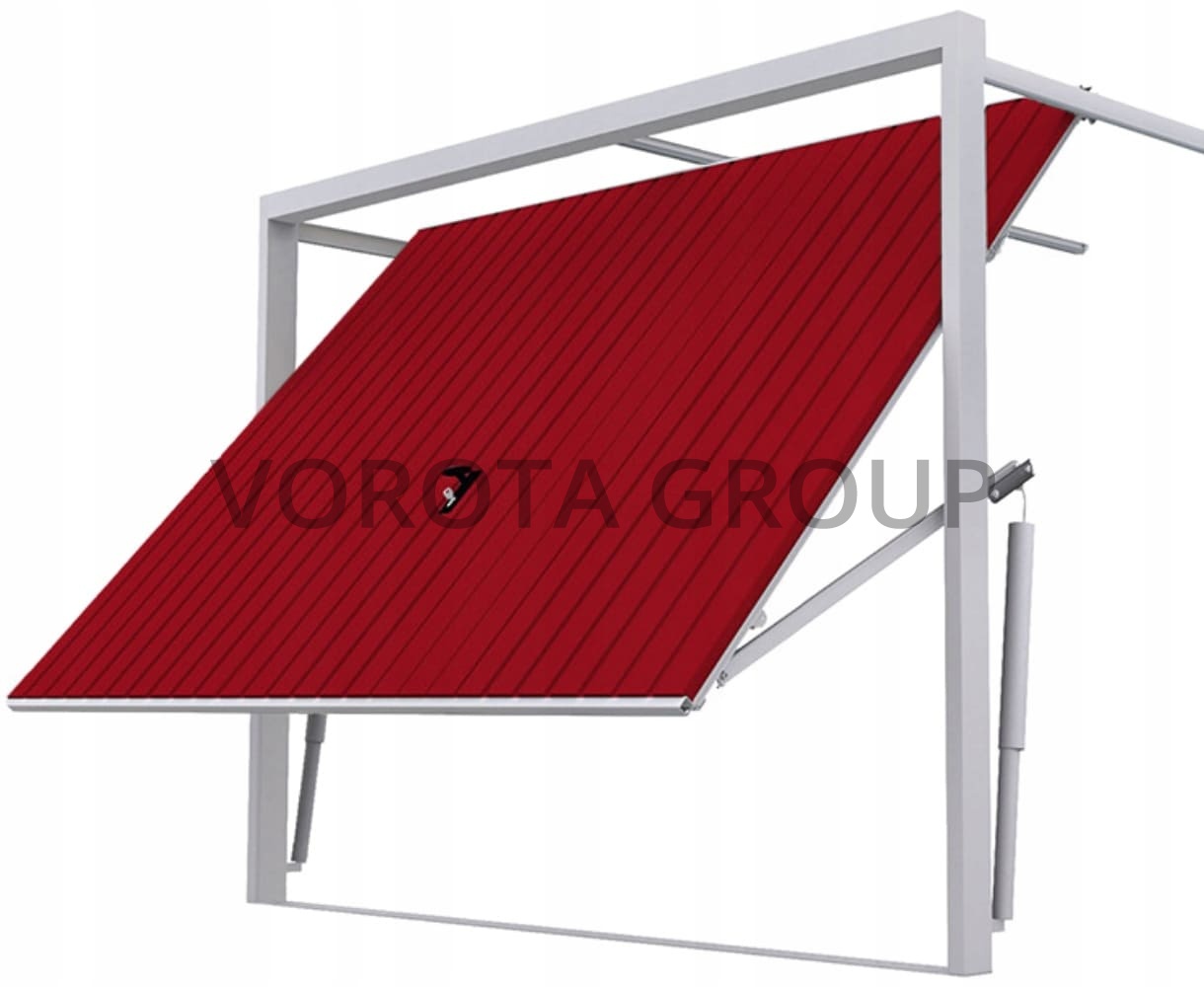 Подъемные гаражные ворота секционные Alutech красного цвета 2100x2100
