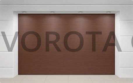 Гаражные ворота Алютех в частный дом коричневые 3500x2100